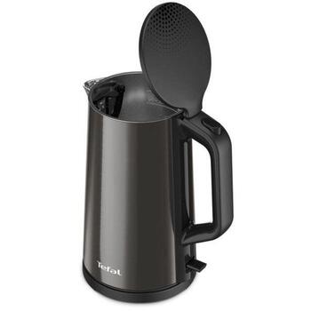 Tefal электрический чайник KI583E, 2000 W, 1.5 L, нержавеющая сталь, 360° вращающаяся база, графитовый цвет (KI583E)