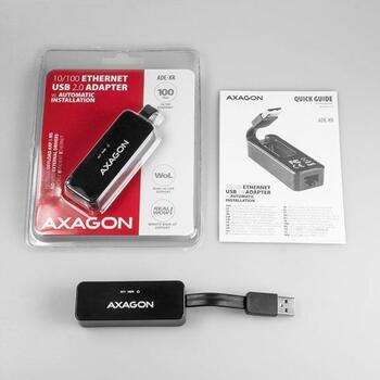 Axagon Сетевой адаптер ADE-XR 10/100Mbit, USB 2.0, Ethernet, 1 RJ-45 порт, Realtek RTL8152, черный (ADE-XR)