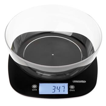 Кухонные весы с миской LCD дисплеем и шагом 1 g черные MS3179B Adler (MS 3179b)