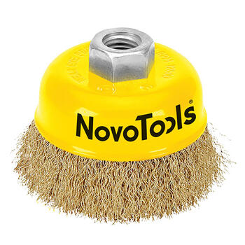 Koniskā birste M14 75mm, misiņa sari NOVOABRASIVE (NTWB7514BC)