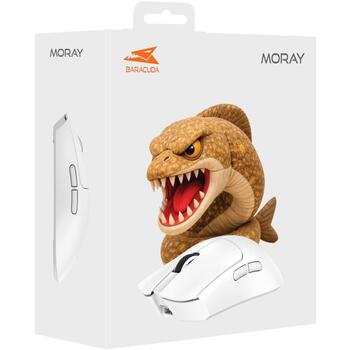 Baracuda Компьютерная мышь MORAY BGM-132 MORAY-W, Белая, 3200 DPI, 125 Hz, 6 кнопок, 65 г, 2.4 GHz, Bluetooth, Оптический сенсор (MORAY-W)
