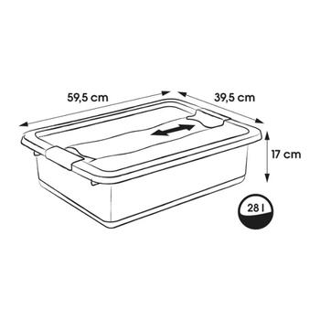 Keeeper Коробка с крышкой crystalbox Cornelia 0610429001, 59,5x39,5x17cm, 28L, прозрачная, крышки с зажимами, штабелируемая (0610429001)