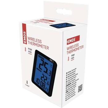 Emos Цифровой термометр E8636, от 0°C до +50°C, от -30°C до +50°C, 50m, 2x1,5V AAA, будильник, беспроводной (E8636)