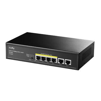 Cudy FS1006P сетевой коммутатор, 6 портов, 4×PoE+ 30W, 65W, 802.3af/at, 250m CCTV, watchdog, металлический корпус (FS1006P)