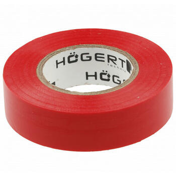 Hogert HT1P282 изоляционная лента, 0.13mm x 19mm x 20m, красная, тканевая пленка, термостойкая, водонепроницаемая, самозатухающая (HT1P282)