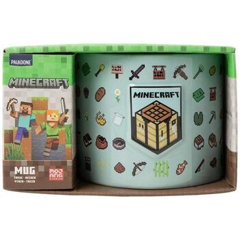 Paladone Minecraft кружка PP14641MCF, 400ml, синяя, рельефный дизайн с Crafter Block и Earth Block (PP14641MCF)