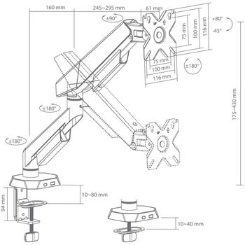 White Shark KHUFU-I GMS-3210 / 1 Monitor Desktop Mount (KHUFU-I)