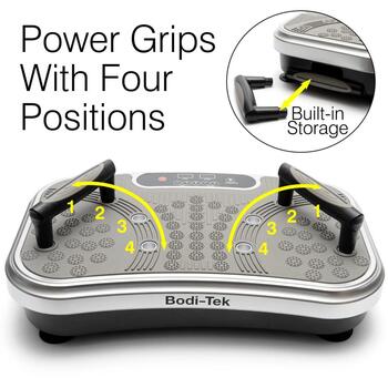 Bodi-Tek Vibrācijas plāksnes trenažieris BT-VIBE-EU, Pelēka, 10 masāžas režīmi, tīkls, vibromasāža (BT-VIBE-EU)