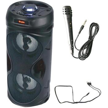Manta SPK815 караоке-колонка, 15 Вт RMS, Bluetooth 5.0, FM-радио, USB/TF/микрофон/AUX, LED, 3 ч (SPK8150000001)