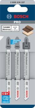 3 figūrzāģa asmeņi Bimet. T 101 BRF, Figūrzāģiem PRO HARDWOOD CLEAN REVERSE T101BRF FIGŪRZĀĢA ASMENS, 2608636227, BOSCH (2608636227)