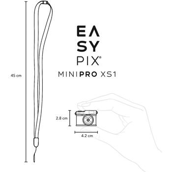 Easypix Мини-камера 12012, 2 МП, Full HD 1080p, 0.96'' дисплей, USB-C, 8 ГБ microSD, 18 г, ретро дизайн (12012)
