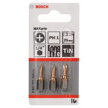 Bosch Набор бит для отвертки 2607001544, PH1, 25 мм, сталь, 3 шт (2607001544)