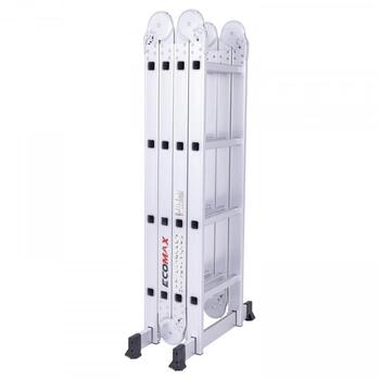 Ecomax Universālās kāpnes Silver PRO EML0002 EMX, 4x4 pakāpieni, 150kg, 2,26m, 4,65m, 1,23m, alumīnija, EN131 (EML0002&EMX)