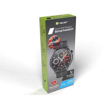 Tracer смарт-часы SM7 Shadow TRAFON47508, 1.43'', 466 x 466, 640KB RAM, 128MB Flash, 290 mAh, 1ATM, Bluetooth 5.3, подсчет шагов (TRAFON47508)