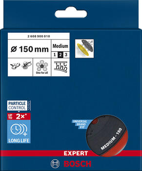 Slīpēšanas pamatne 150mm,Medium, Multi-hole, Ekscentra slīpmašīnām EXPERT MULTIHOLE BALSTA DISKS, 2608900010, BOSCH (2608900010)