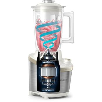 Philips стационарный блендер HR3760/01, мощность 1500 Вт, объем 2 л, максимальная скорость 22000 об/мин, стеклянная чаша (HR3760/01)