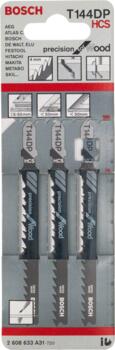 3 figūrzāģa asmeņi T 144 DP, Figūrzāģiem PRO WOOD PRECISE T144DP FIGŪRZĀĢA ASMENS, 2608633A31, BOSCH (2608633A31)