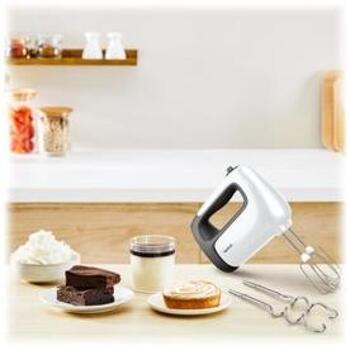 Tefal HT460138 Prep'Mix ручной миксер, 500 Вт, 5 скоростей, турборежим, белый/серый (HT460138)