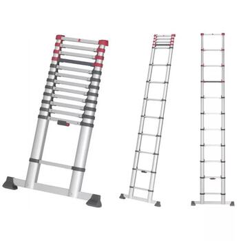 HAILO 037113131 Teleskopiskās kāpnes T80 FlexLine, alumīnijs, 13 pakāpieni, 380 cm, 150 kg, 111-380 cm (037113131)