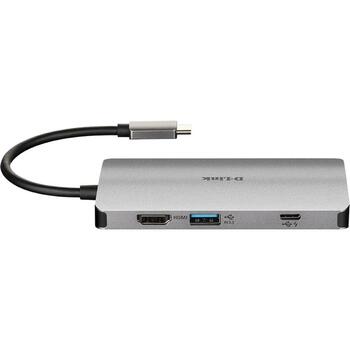D-Link док-станция DUB-M810, 3x USB 3.0, USB-C, HDMI 4K, SD/microSD, Gigabit Ethernet, USB-C PD 100W (DUB-M810)