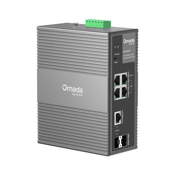 TP-Link IES206GPP сетевой коммутатор Omada Industrial 6-портовый Gigabit Easy Managed PoE+ PoE++ 3× PoE+ 1× PoE++ 1× RJ45/SFP combo 1× SFP 120 W -40–75 °C DIN/настенное крепление Чёрный (IES206GPP)