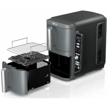 Ninja aerogrils SL400EU, 2470 W, 9.5 l, 40 - 240 °C, 2 atvilktnes, taimeris, termostats, nerūsējošais tērauds (SL400EU)