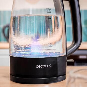Cecotec Чайник ThermoSense 320 Clear 169, 2200 W, 1.7 L, стекло, 360° поворотная база, черный/прозрачный (169)