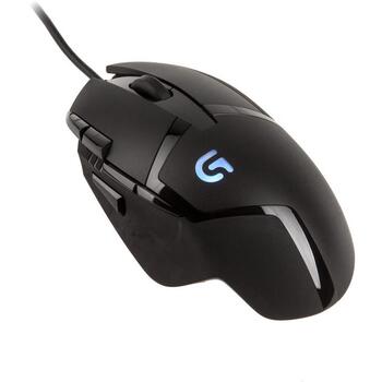 Logitech spēļu datorpele G402 Hyperion Fury 910-004068, USB Type-A, 4000 DPI, 8 pogas, 420 IPS, 1000 Hz, 1 ms, 20 G (910-004068)