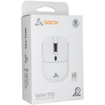 Sbox Мышь WM-710W, 3200 DPI, 50g, Bluetooth, RF 2.4 GHz, перезаряжаемая 300 mAh, для правой руки (WM-710W)
