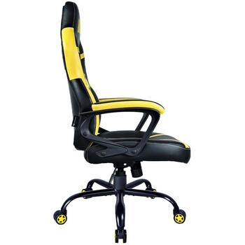 Subsonic Spēļu krēsls SA5573-B3, melna, dzeltena, sintētiskā āda, 3. klase, metāla, 5 riteņi, augstuma regulēšana ±10 cm (SA5573-B3)