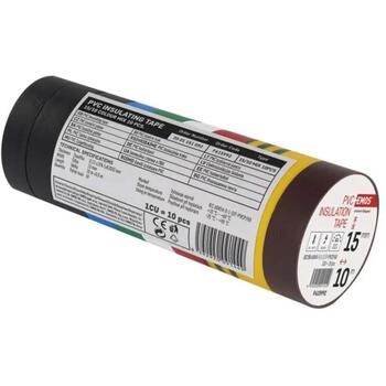 Emos PVC изоляционная лента F615992, 10 м, 15 мм, 10 шт., Устойчивость к УФ, водоотталкивающая, электрическая прочность 40 кВ/мм (F615992)