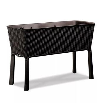 Keter Easy Grow Rattan Waves кашпо, коричневый, 29194592590, 114x49x76см, индикатор уровня воды (29194592590)