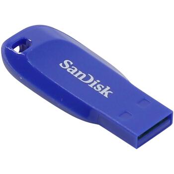 Sandisk USB флеш-накопитель SDCZ50C-032G-B35BE, 32GB, USB 2.0, USB Type-A, синий, без колпачка, Plug and Play, кольцо для ключей (SDCZ50C-032G-B35BE)