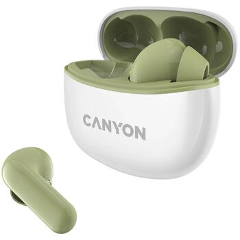 Беспроводные TWS наушники с Bluetooth соединением TWS-5 Зелёные CNS-TWS5GR CANYON (CNS-TWS5GR)