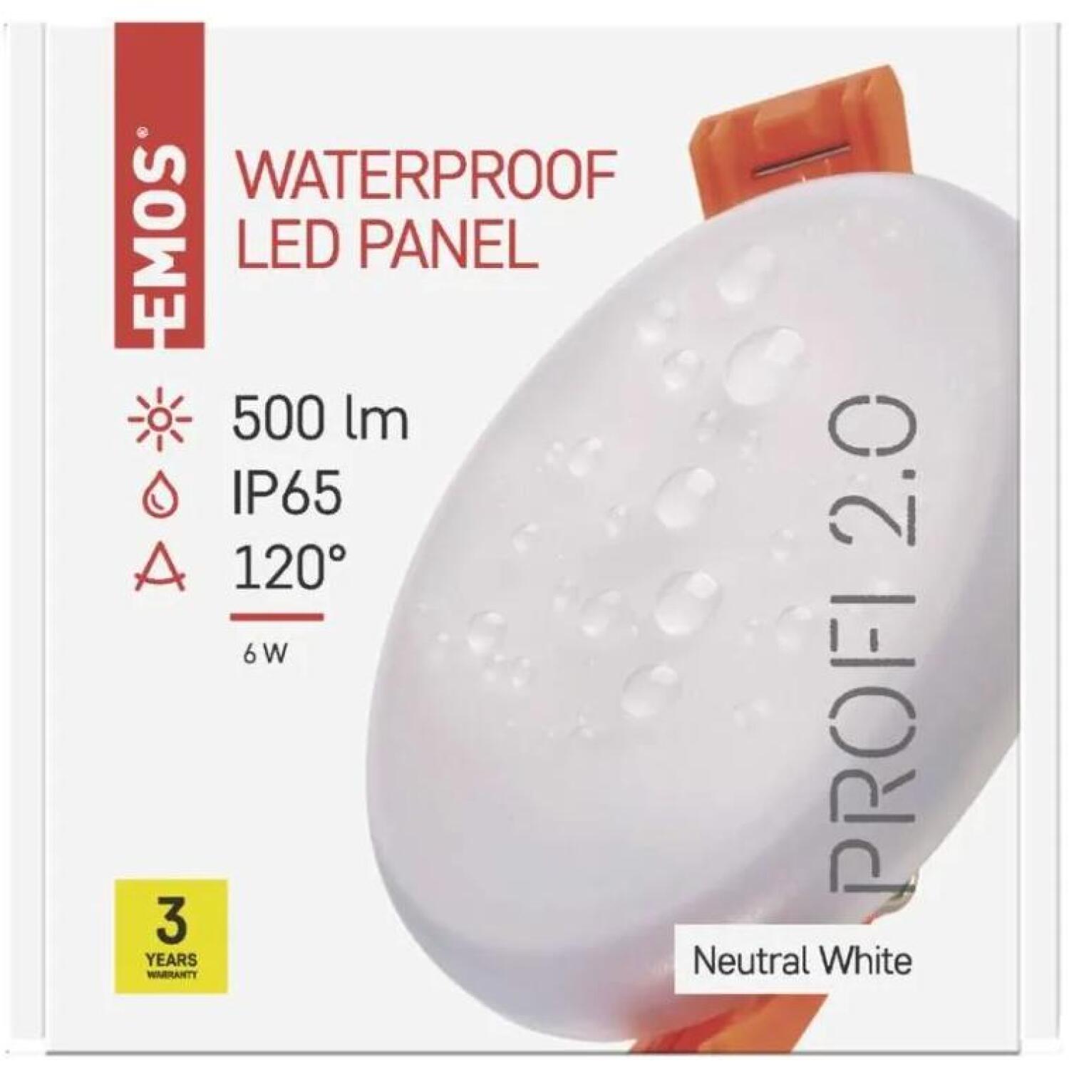 Emos LED светильник VIXXO ZV1112, 6 W, 500 lm, 220–240 V, IP65, 4 000 K, 120°, встраиваемый (ZV1112)