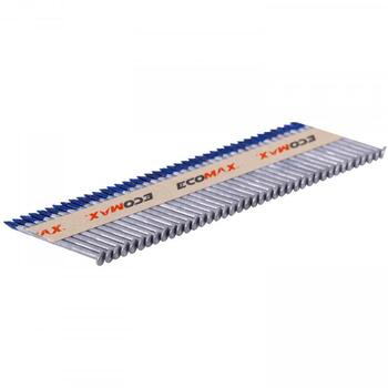 Ecomax гвозди для гвоздезабивного пистолета EMNA343190HDRID&EMX, 90x3,1мм, 34°, 2000 шт, горячеоцинкованные, рифленые (EMNA343190HDRID&EMX)