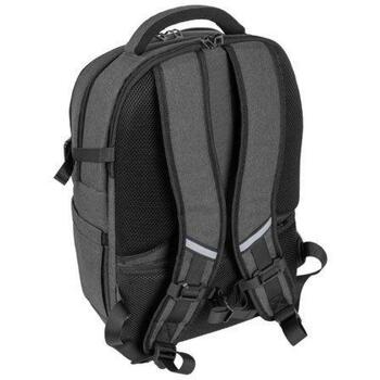 Natec Рюкзак для ноутбука Alpaca 2 NTO-2226, 15.6 дюйма, серый, полиэстер 300D, 3 отделения, 9 карманов, светоотражающие полосы (NTO-2226)