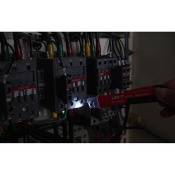 Uni-T UT12D-EU детектор напряжения, 24–1000 V, 90–1000 V, 50/60 Гц, 50 г, автоотключение, светодиодный индикатор, звуковой сигнал (UT12D-EU)