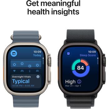 Apple Умные часы Ultra 3 MF1H4ET/A, 49 мм, 64 ГБ, LTE, GPS, перезаряжаемая батарея, черный/угольный, Trail Loop, 42 ч работы (MF1H4ET/A)