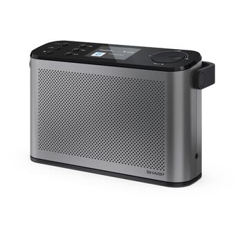 Sharp OSAKA Портативное цифровое радио DR-P540(GY), 5V, 120 предустановленных станций, Bluetooth, аккумулятор, стереозвук (DR-P540(GY))