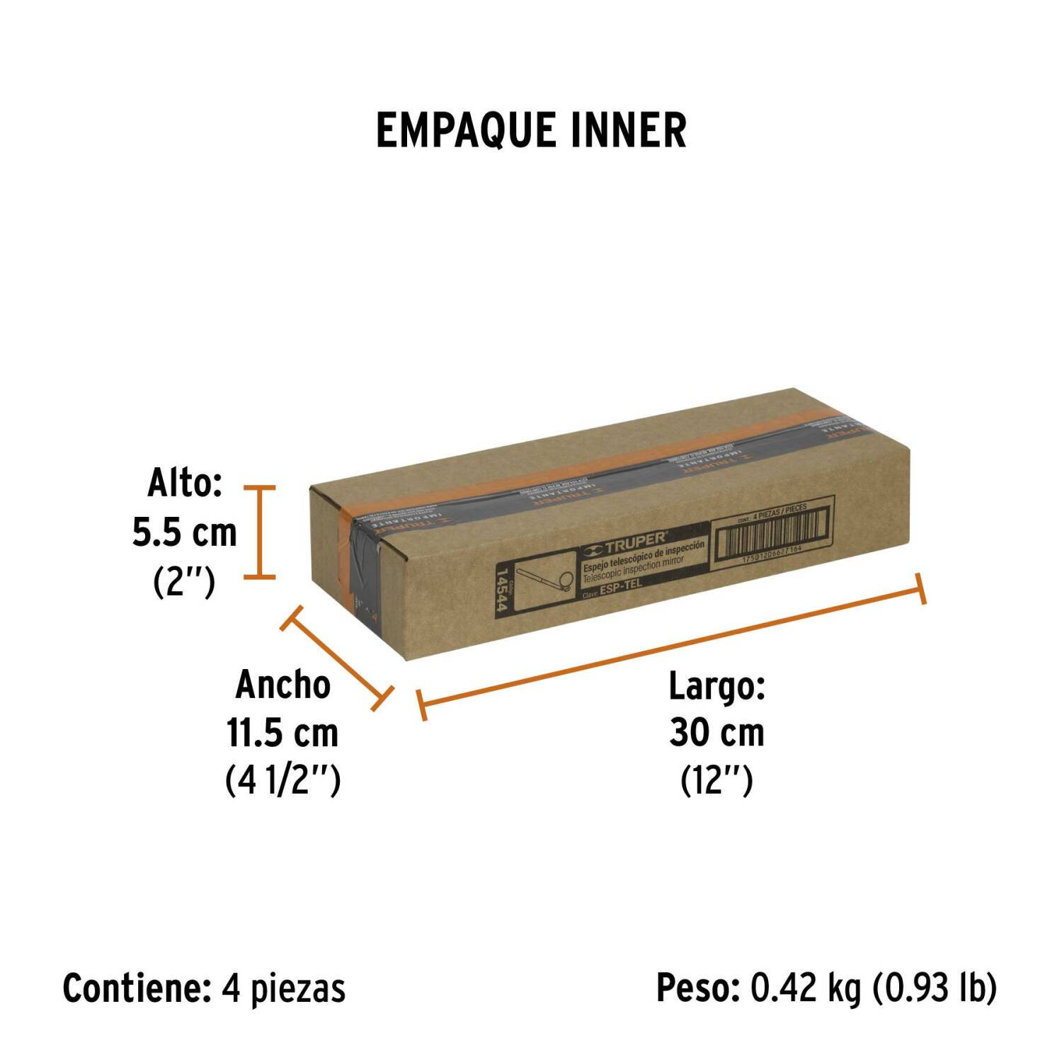 Телескопическое зеркало 195-360мм 14544 ESP-TEL Truper (ESP-TEL)