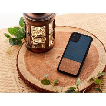 Man&Wood Чехол M8240B, 6.1, Синий, натуральное дерево, поликарбонат, Apple iPhone 11 (M8240B)
