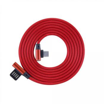 Sbox USB-C-90-R кабель USB Type-C, 1,5 м, красный, нейлоновая оплетка, металлические разъемы (USB-C-90-R)