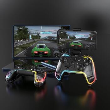 White Shark Игровой контроллер PRAETORIAN, 800 мАч, 19 кнопок, Bluetooth 5.0, RGB подсветка, 10ч игрового времени (PRAETORIAN)