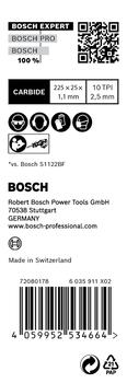 Zobenzāģiem EXPERT MEDIUM-THICK TOUGH METAL S1155HHM ASMENS BOSCH 2608900376 (2608900376)