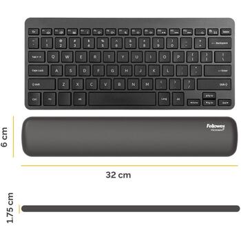 Fellowes Breyta kompakta klaviatūras roku balsts 100142570, 32cm, 6cm, 1.75cm, Silikons, Patentēta HEX tehnoloģija (100142570)