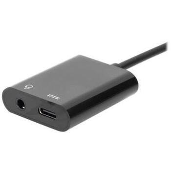 Digitus USB-C adapteris AK-300400-002-S, 20cm, 5A, USB 3.1 Gen 2, 3,5mm stereo, USB-C vīriešu uz USB-C sieviešu, melns (AK-300400-002-S)