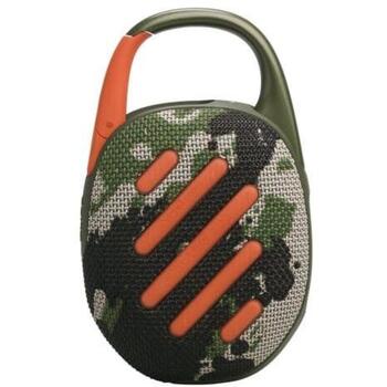 JBL Clip 5 SQUAD portatīvais skaļrunis, 7W, 95Hz-20kHz, BT 5.3, IP67, 15h, karabīne, kamuflāža (JBLCLIP5SQUAD)