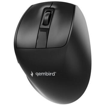 Gembird MUSW3-9B-01 bezvadu ergonomiska pele, 2400 DPI, 9 pogas, 2.4G+BT+USB, melna (MUSW3-9B-01)