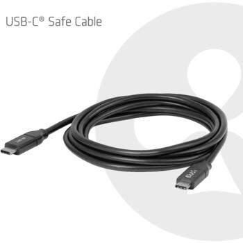 Club3D USB-C strāvas kabelis CAC-2506, 2m, 240W, USB-C uz USB-C, USB PD 3.1 EPR, 48V/5A, E-Marker, datu pārraides bloķētājs, melns (CAC-2506)